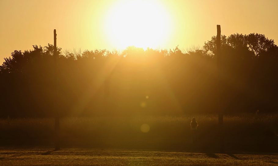 Photo of Cahokia Mounds during the 2022 Summer Solstice by Mike Chervinko